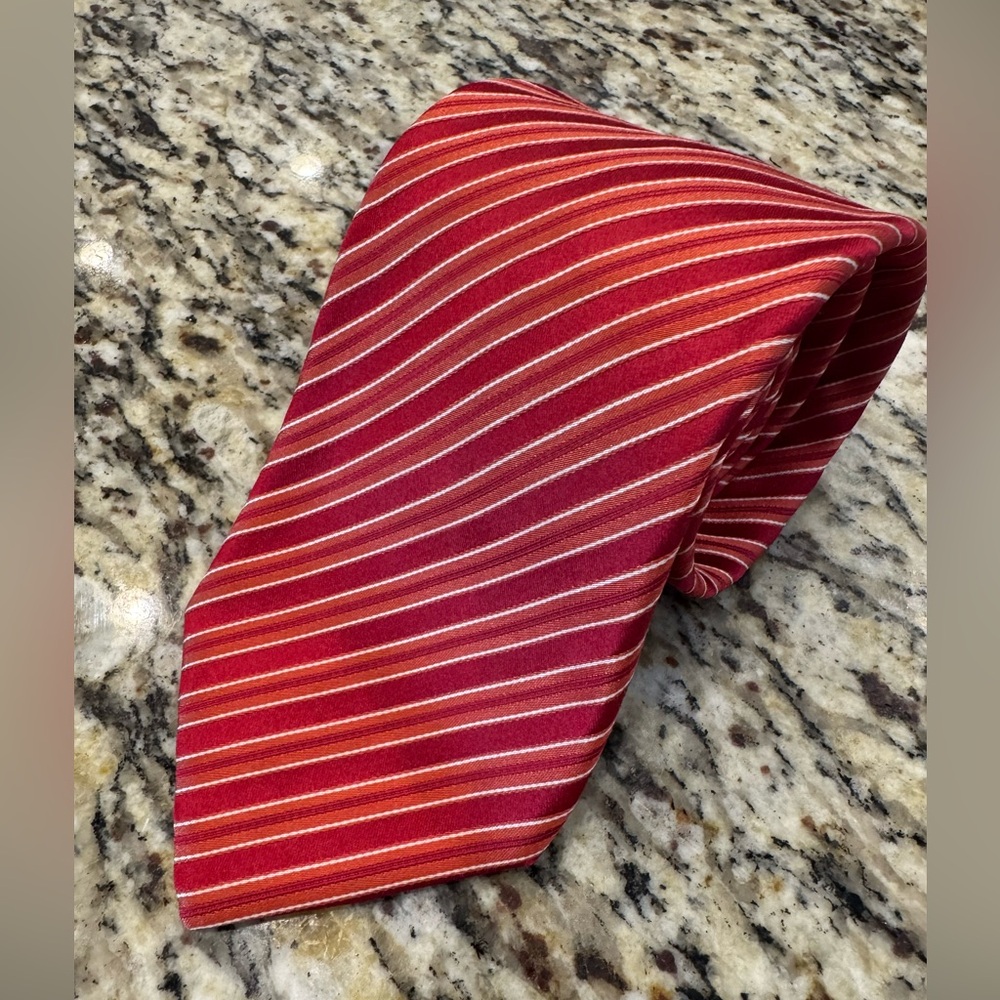Hugo Boss Red Striped Men's Tie 100% silk